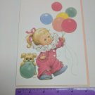 Happy Birthday Little Big Top Ruth Morehead Clown, Balloons Greeting Card Unused