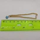 VTG Blue Painted Beatle Ladybug Mini Charm on 6" Bracelet Chain