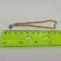VTG Blue Painted Beatle Ladybug Mini Charm on 6" Bracelet Chain
