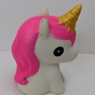 Squishy Foam Unicorn Pony Anti-stress Toy White/Pink 4" Tall
