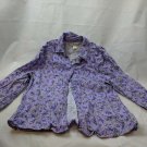 Christopher & Banks Purple Floral Button-up Long Sleeve Shirt Women Sz M