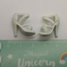 Fashion Doll Shoes Pair of White Heels X-strap Open Toe *Imperfect*