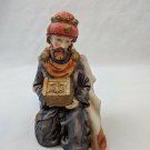 Christmas Nativity Wise Man King Gray & Orange Robes Replacement Resin Figurine