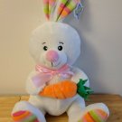 The Petting Zoo Plush Stuffed Bunny Rabbit Holding Carrot Rainbow Striped Easter