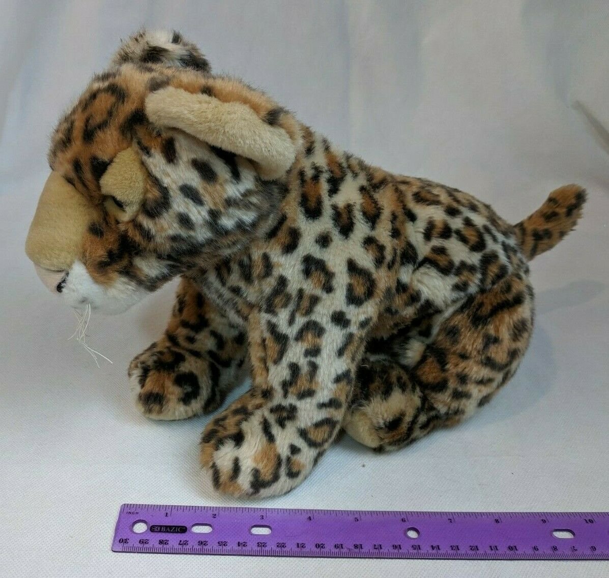 Wild Adventure Leopard Cat Plush Animal Stuffed 12" Body + 4" Tail