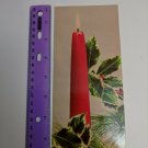 Christmas Vintage 1970's Card *USED* Red Candle & Holly Leaves