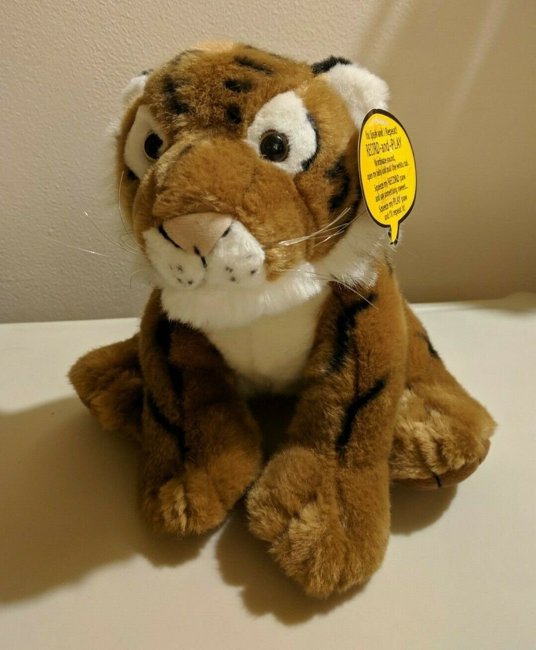 ISP Tiger Cat 10" Tall Plush Stuffed Animal Record & Play - Works