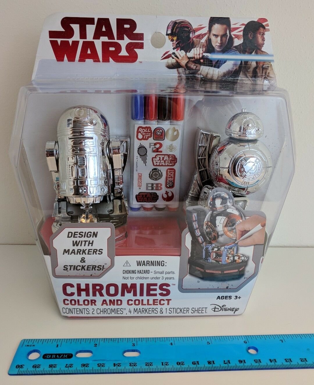 Disney Star Wars Chromies R2-D2 & BB-8 Metallic Coloring Craft Figurines New