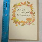 Hallmark Thanksgiving Card May God Bless You Glitter Autumn Wreath