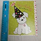 Birthday Wishes! Card White Puppy w/ Party Hat