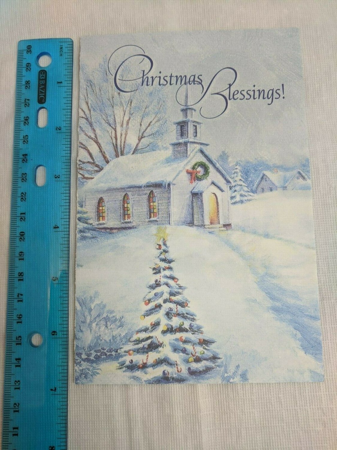 Guideposts Someone Cares Christmas Fold-out Card Snowy Country Church