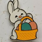 1983 Hallmark Card Easter Bunny Rabbit & Easter Egg Basket Plastic Pin 5cm