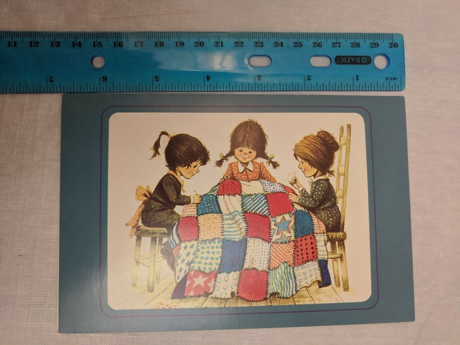 Brick Mill Studios Americana Note Card Girls Quilting Patriotic Quilt USA
