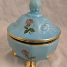 HOUSE OF FULLER Candy Dish Trinket Jewelry Box Porcelain Bowl w/ Lid 5.5" Tall