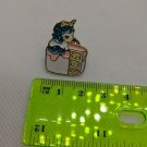 Unicorn Pony Metal Enamel Push-Pin Tiny Unicorn on Round Layer Cake White/Blue