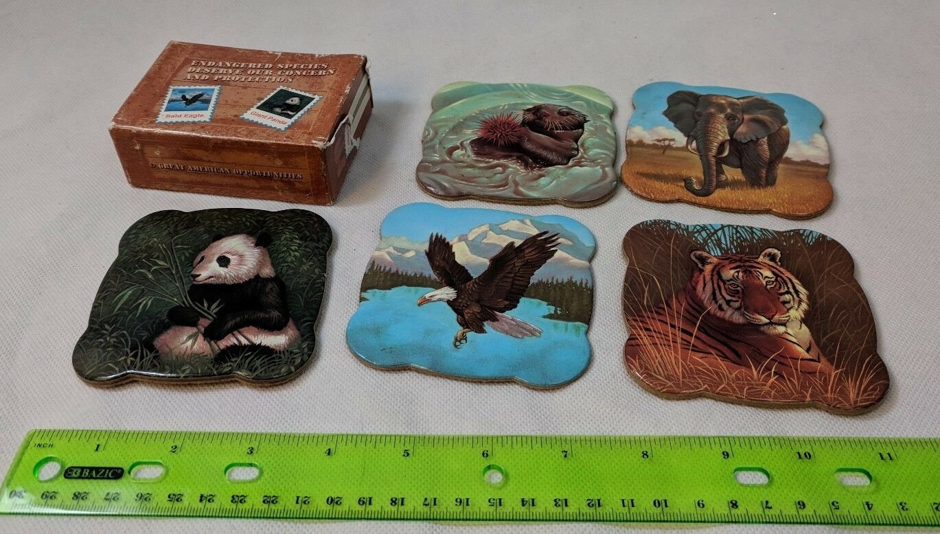 Endangered Species Coaster Set by Great American Opportunities Vintage