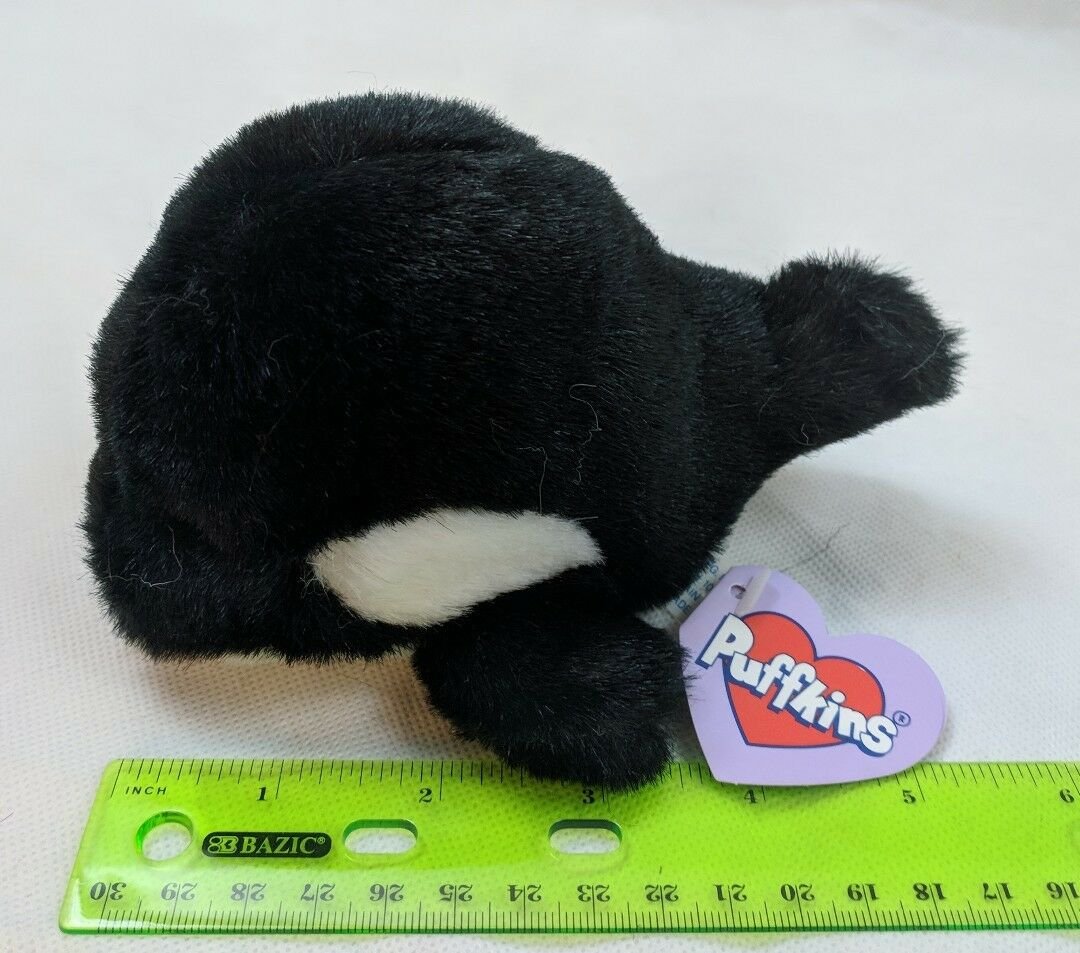 Puffkins Toby Killer Whale Plush Stuffed Swibco Retired Vintage Toy