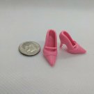 12" Fashion Doll Pair of Pink High-heel Pointy Toe Sandal Shoes for Curve Foot
