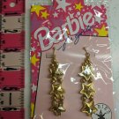 Rubies Barbie 90's Logo For Girls Dress Up Plastic Clip Gold Star Earrings