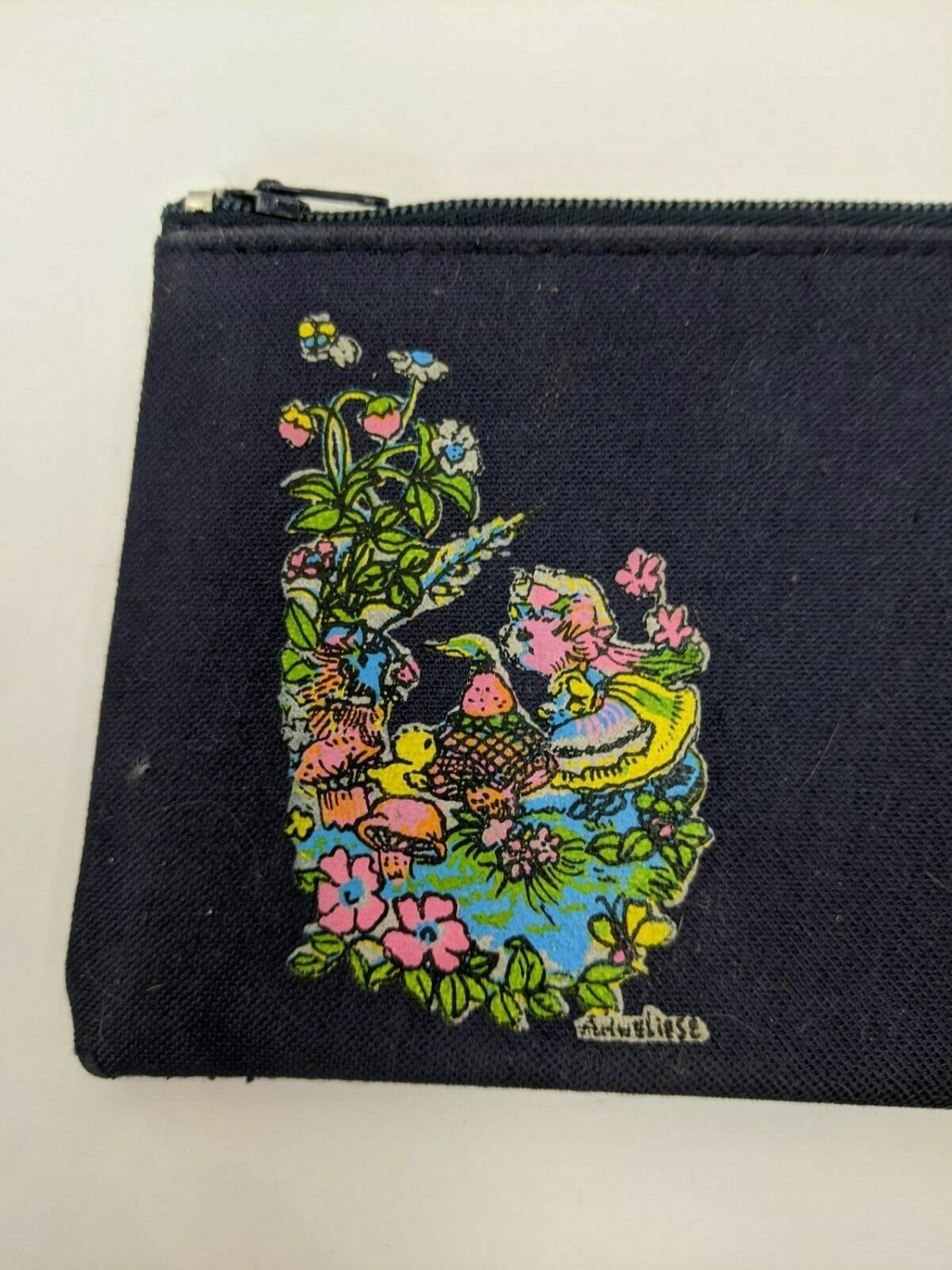 Anneliese Pencil Case VTG Mouse Girl in Dress, Flowers, Forest Creatures HTF