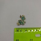 VTG Turtle Charm Pendant Painted Enamel Metal Teal/Pink/Green