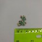 VTG Turtle Charm Pendant Painted Enamel Metal Teal/Pink/Green