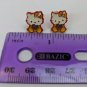 Hello Kitty Pierced Earrings Pair Red/Yellow/Blue w/ Rhinestone