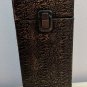 Decorative Wine Box, Embossed Bronze Color, Latch, Hinged Lid 13.5" x 4.25"