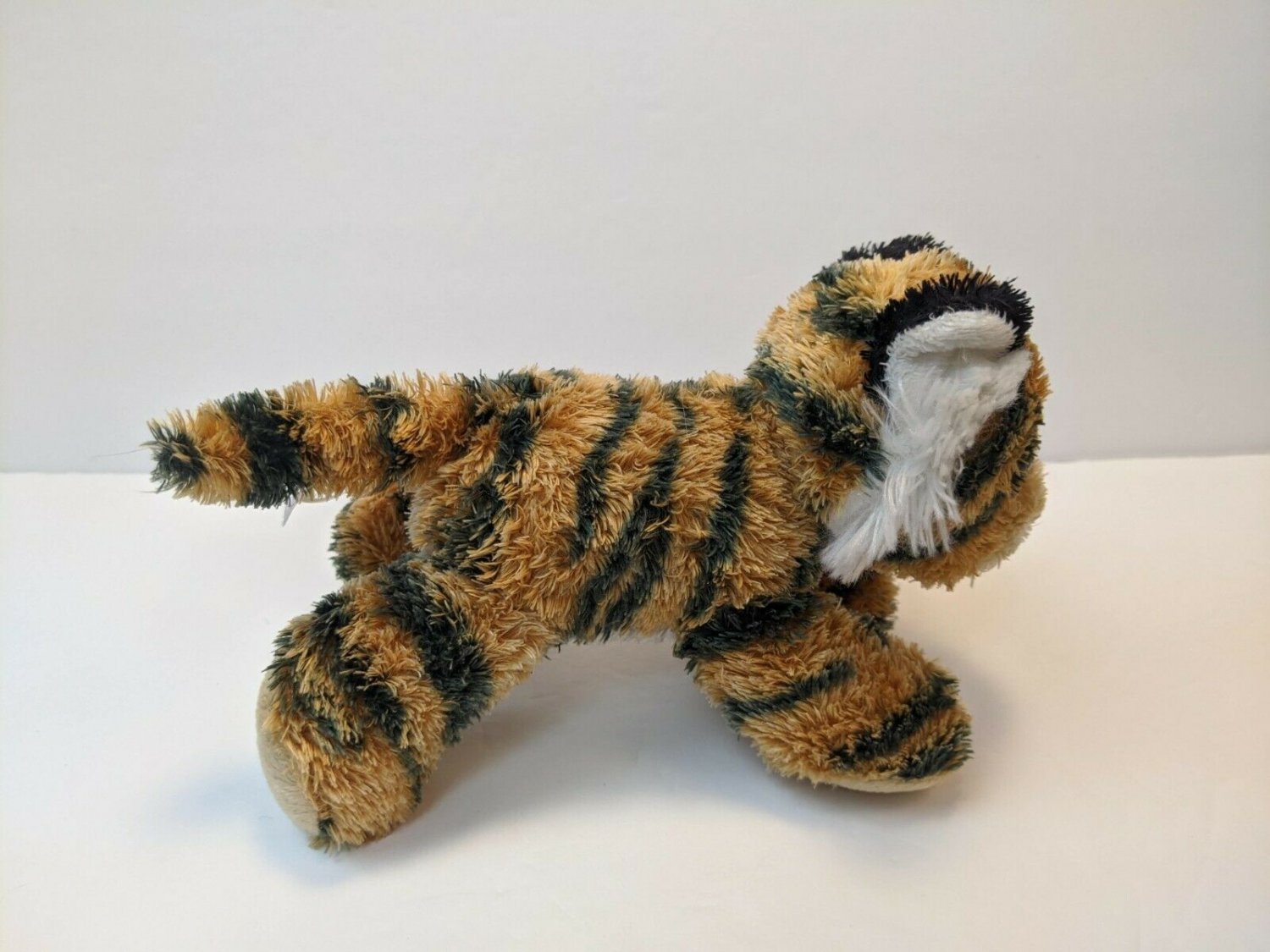Aurora World Tiger Cat Gold/Black Striped Plush Stuffed Animal 7" Long
