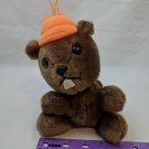 Vintage 9" Dakin 1978 Plush BEAVER w/ Orange Hat Nutshell Clippings