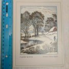Christmas Holiday Card Currier & Ives Winter Moonlight by Burgoyne Inc