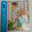 Pictura Graphica AB Postcard Lisi Martin Little Boy & Puppy Big Bouquet for Mom