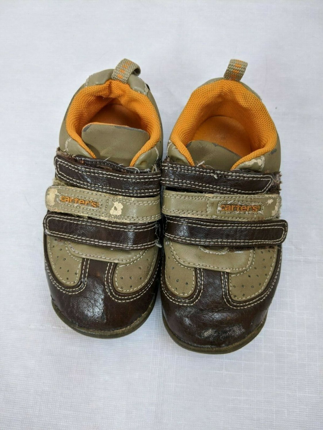Carter's Toddler Boy Shoe Size 7 Brown/Orange Sneakers 6.5" Long 2.75" Wide