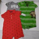 Toddler Boy Bodysuit Lot - US Olympics & Carter's, Mixed Sizes AS-IS
