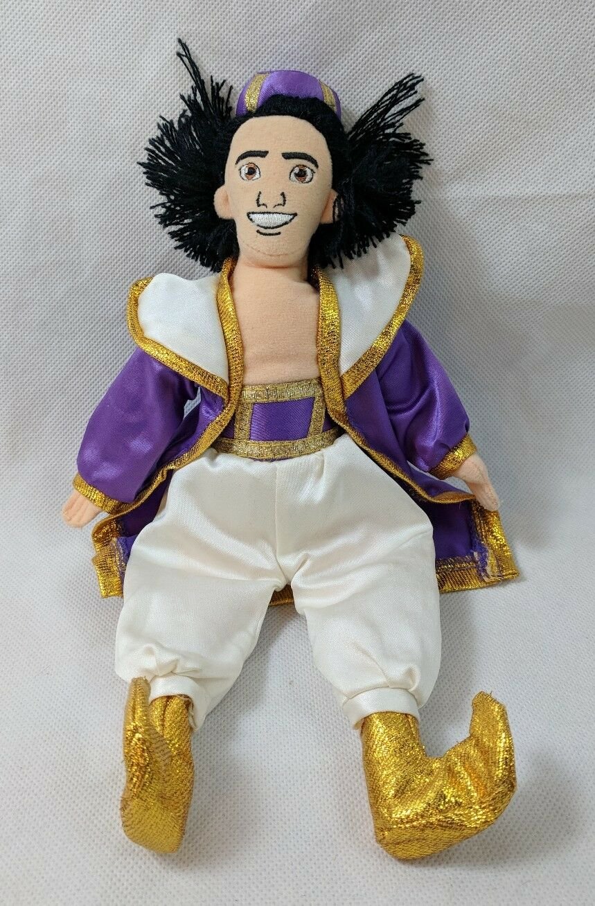 Disney Aladdin Stuffed Plush Beanbag Bean Doll Purple White Gold Outfit