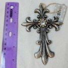 Hobby Lobby Christian Cross Silver Painted Resin Christmas 2017 Ornament NWT