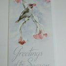 Susan G. Komen Greetings of the Season Card w/ Birds, Snow, Matching Envelope