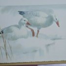 Vintage Christmas Hallmark Winter Wildlife Snow Goose Gorgeous Unfolded Card