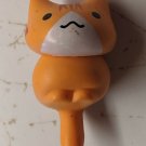 Orange/White Edge-sitter Cat Mini Figurine Doll Pet Dollhouse Prop 1.25" Tall