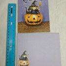 New Beginnings Greeting Card Cats & Bats Halloween Card Witch Pumpkin Makiko
