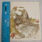 Current Inc Blank Note Card Gray Tabby Cat w/ Leaves, Berries R.D.