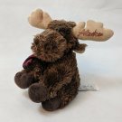Brown Moose Plush Small 5" w/ Red Plaid Scarf Alaska by Arctic Circle Ent