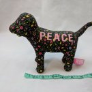 Victoria's Secret PINK Peace Dark Floral DOG Plush STUFFED ANIMAL Toy 6"