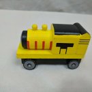 Wood Train Engine Yellow/Red/Black 4" Long 2.5" Tall
