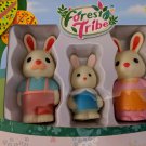 Jieyu Forest Tribe Rabbit Family Mom Dad & Baby 2-3" Preschool Pretend Play