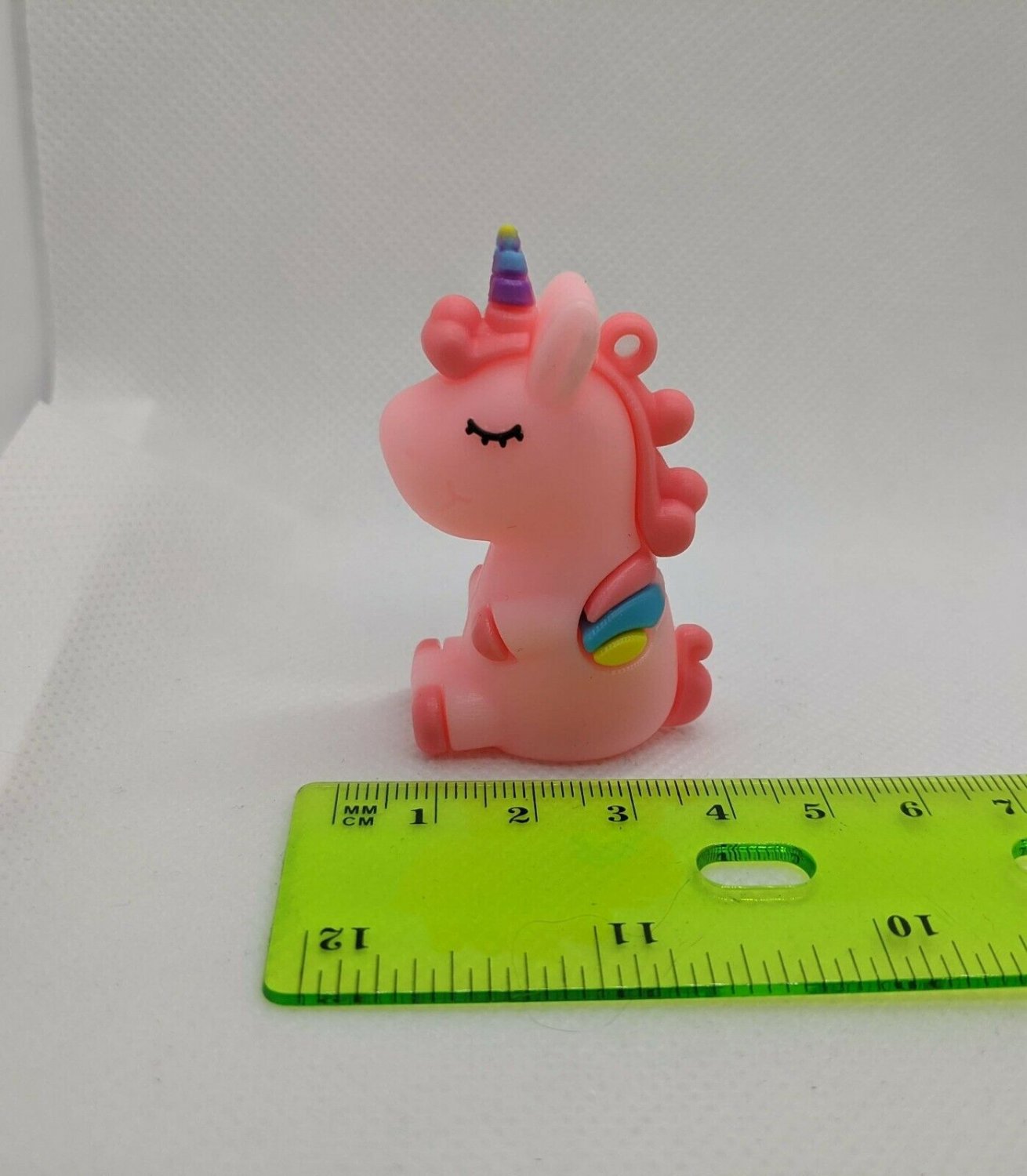 Pegasus Unicorn Pony Rubbery Plastic 2" Mini Figurine, Pendant Charm Pink