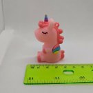 Pegasus Unicorn Pony Rubbery Plastic 2" Mini Figurine, Pendant Charm Pink