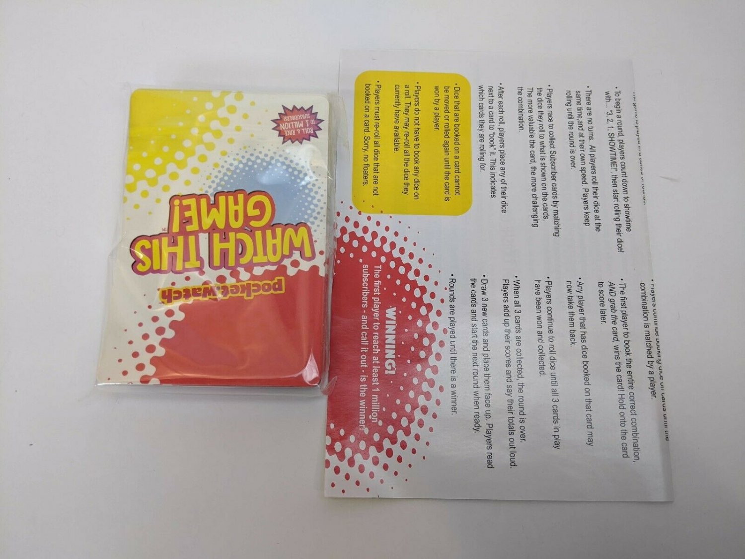 Pocket.watch Watch This Game! Replacement Cards & Instructions ONLY