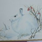 Vintage Christmas Hallmark Winter Wildlife Snowshoe Hare Gorgeous Unfolded Card
