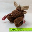 Animal Adventure Plush Moose Reindeer Brown w/ Scarf Plaid Christmas Winter